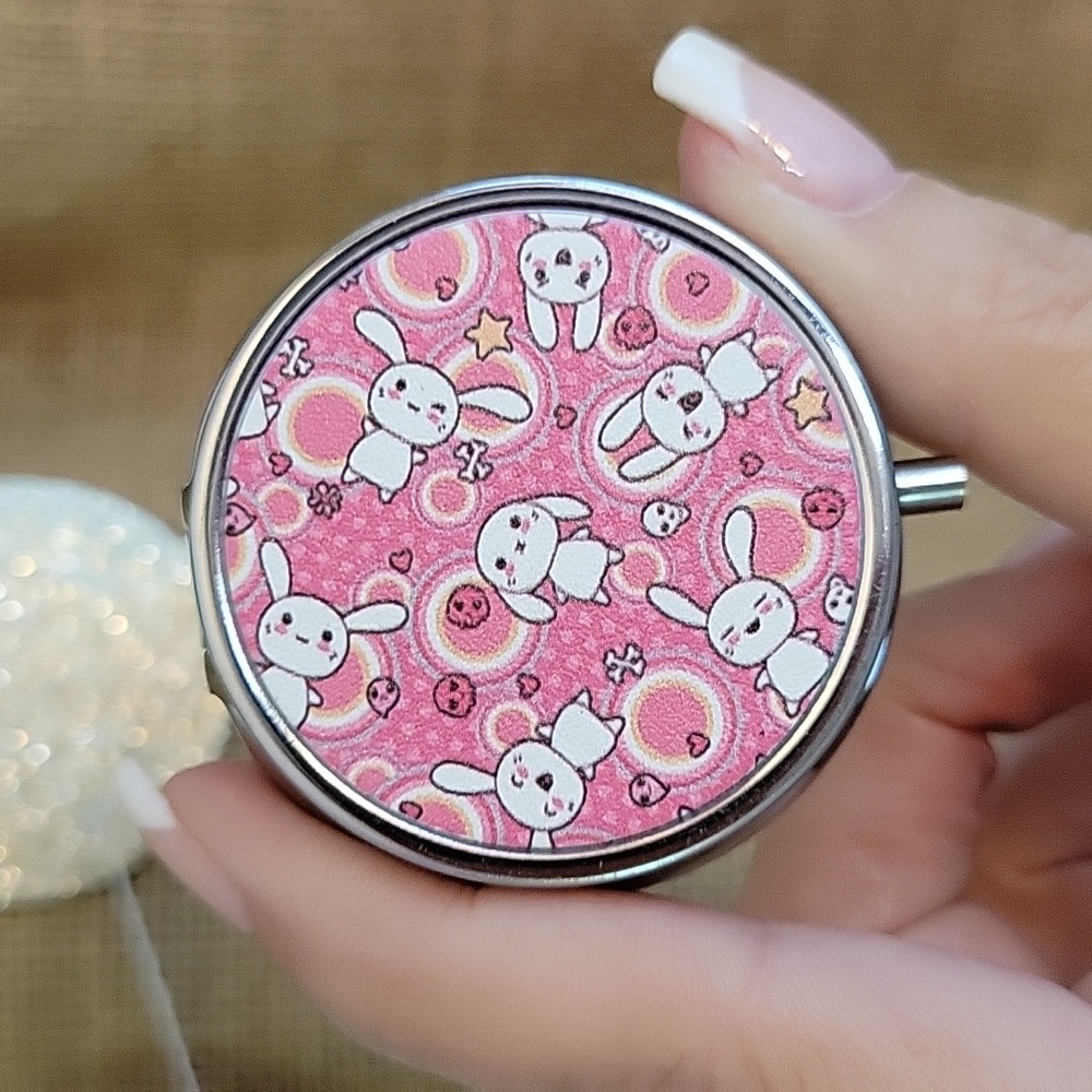 GOTH BUNNY HINGED TRAVEL BOX PILLBOX